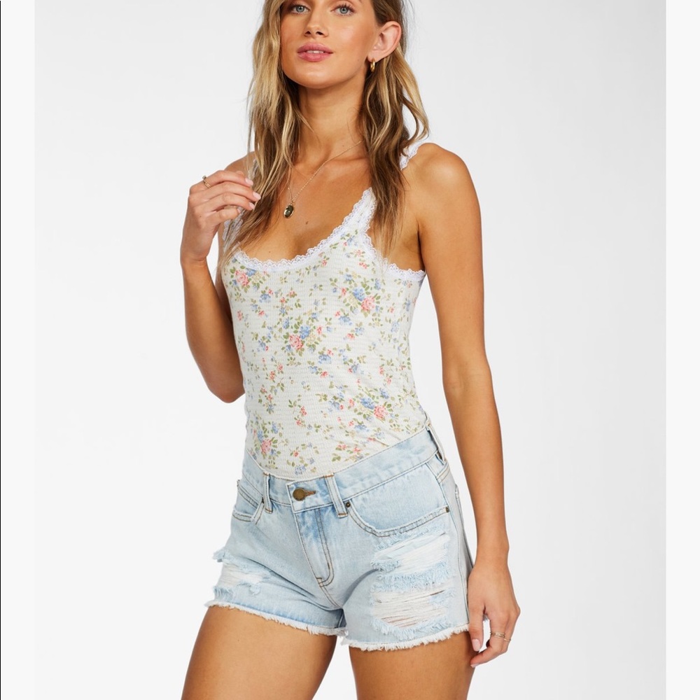 Billabong Drift Away Frayed Denim Shorts